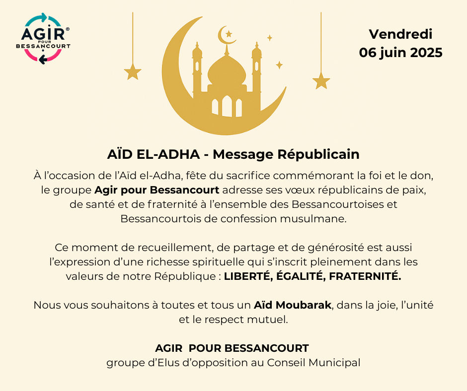AÏD EL-ADHA - Vendredi 06 juin 2025